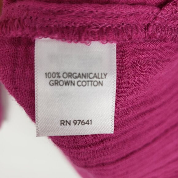 Pure Jill Cotton-Gauze One-Button Tunic Top Plum Purple Organically Grown XS - Picture 6 of 7